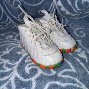 Nike Little Posite One GS Fruity Pebbles 5C White Lace Up Sneakers No Box